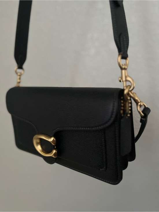 Coach Handbags - Coach Black Leather Crossbody with Gold-Tone Hardware